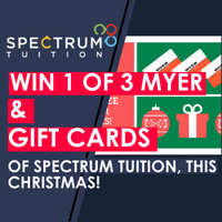 Win 1 of 3 Myer & Spectrum Tuition Gift Cards This Christmas!